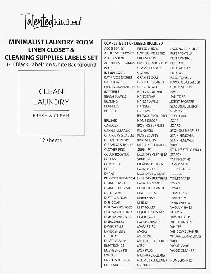 Talented Kitchen 144 Minimalist Laundry Room Labels - Image 5