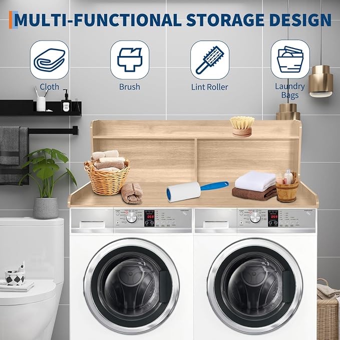 Washer Dryer Countertop, Natural Wood - Image 7