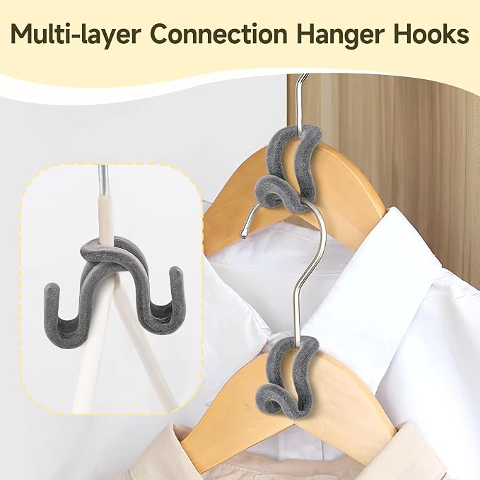 Mlici Velvet Clothes Hanger Connector Hooks - Image 3