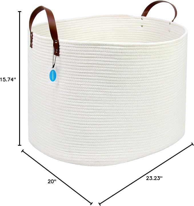 Casaphoria Extra Large Woven Cotton Rope Storage Basket - Image 10