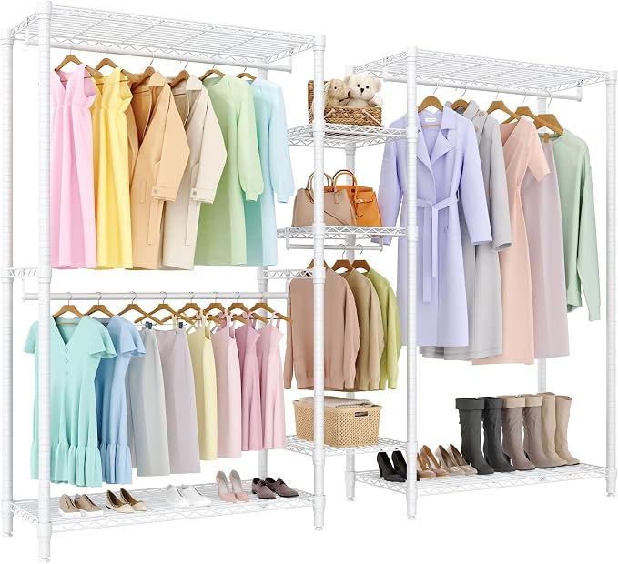 Clothes Rack L Shaped for Corner, Heavy Duty Garment Rack - Image 2