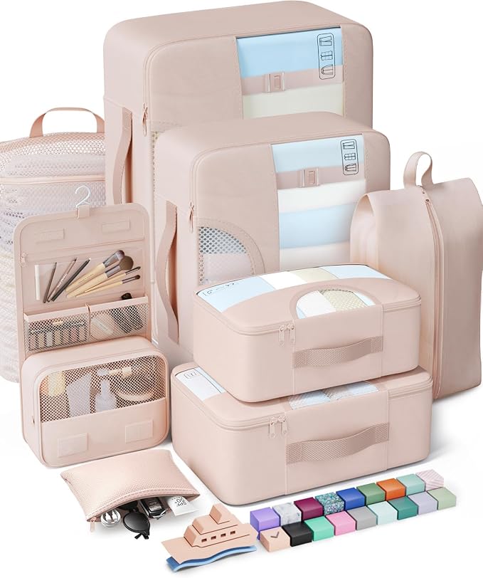 Veken 8 Set Packing Cubes, Cruise Ship Travel Essentials Accessories by Veken