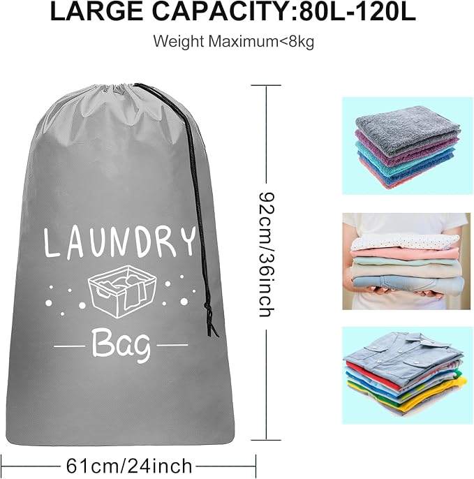 Sylfairy 2 Pack Extra Large Travel Laundry Bag, Rip-Stop Dirty Clothes Shoulder - Image 6