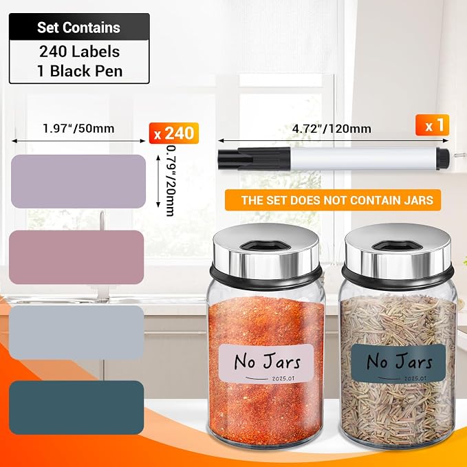Segarty Labels for Food Containers, Reusable Removable Pantry Stickers for - Image 2