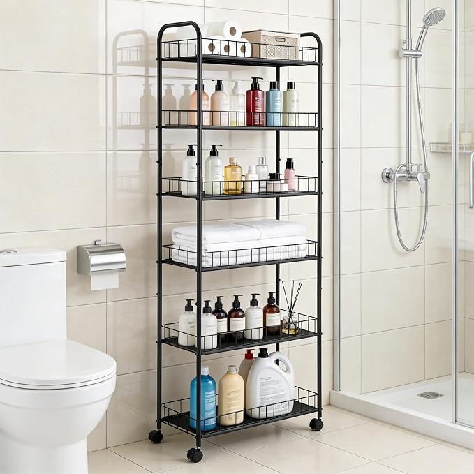 10in 6 Tier Slim Storage Cart - Image 3