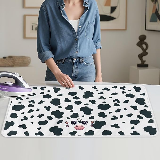 Cow Pattern Portable Ironing Mat Anti Slip by PJHEQOXE