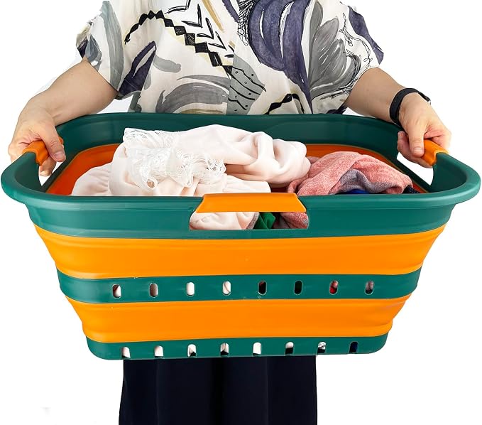 SAMMART 42L Set of 2 Plastic Foldable Storage Basket/Container - Image 6