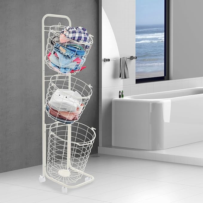 3 Tiered Storage Basket Laundry Basket - Image 2