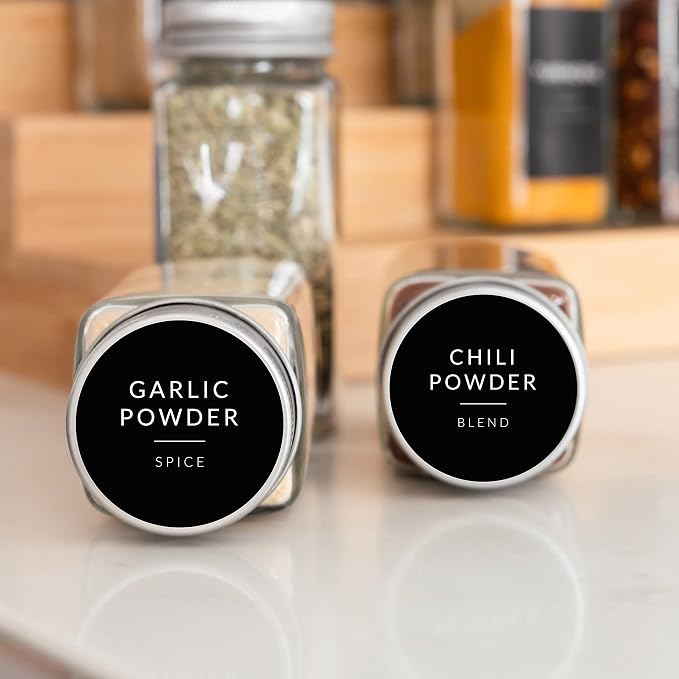 SAVVY & SORTED Spice Labels, 140 Round Waterproof Kitchen Labels - Image 9