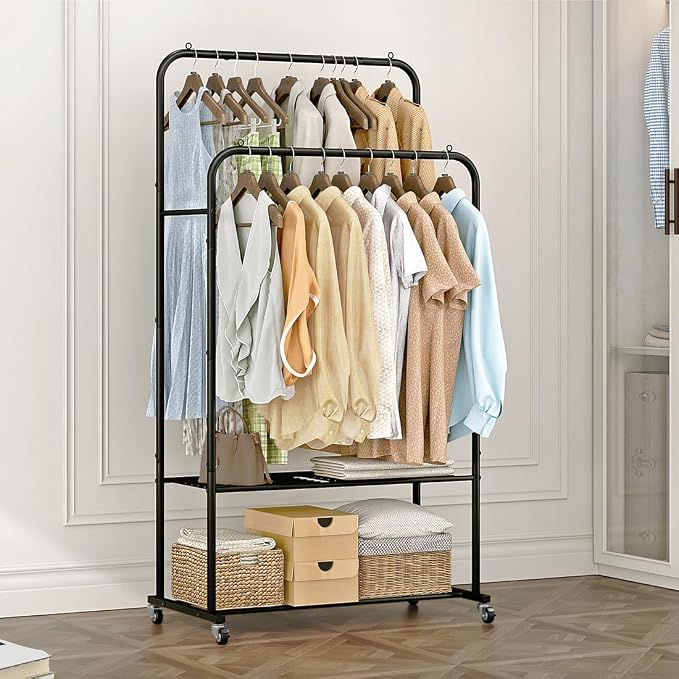 SUOERNUO Clothes Rack with Wheels Garment Rack - Image 3