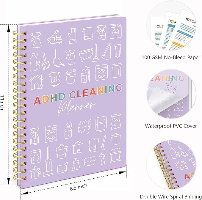 ADHD Cleaning Planner for Adults Women – Reusable Laminated Deep Clean - Image 2