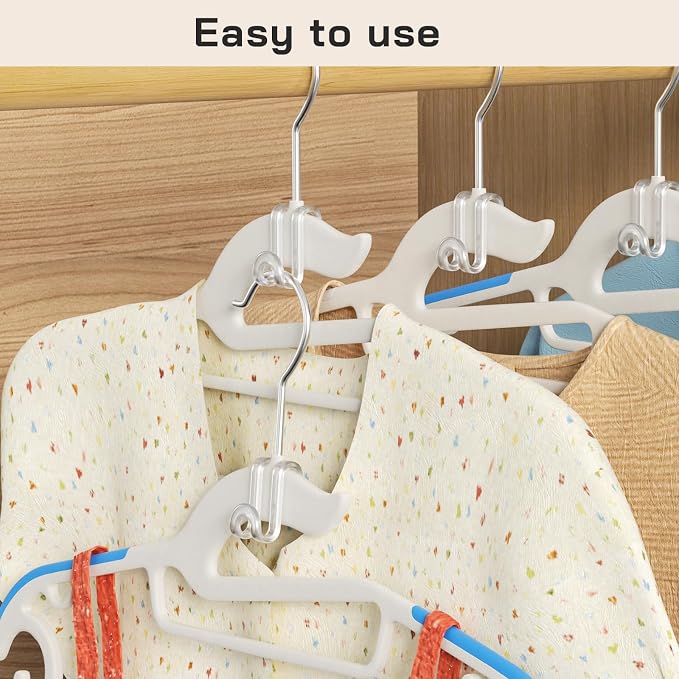 Tinfol Transparent Hanger Connector Hooks, Heavy Duty Clothes Hanger Extender - Image 4