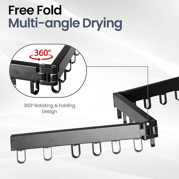 Foldable Wall-Mounted Clothes Drying Rack – Space-Saving Heavy-Duty Laundry - Image 6