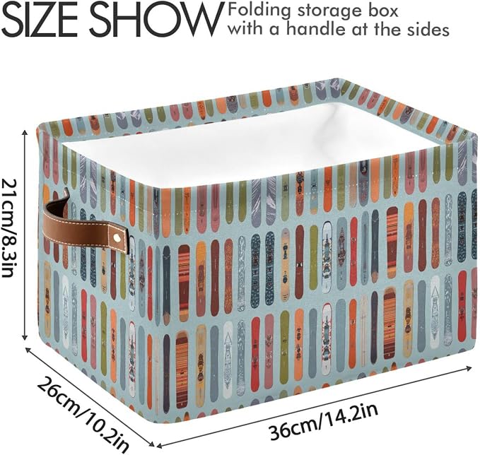 Pfrewn Storage Basket Bins Foldable Skis Snowboards Laundry Hamper Box Organizer - Image 4