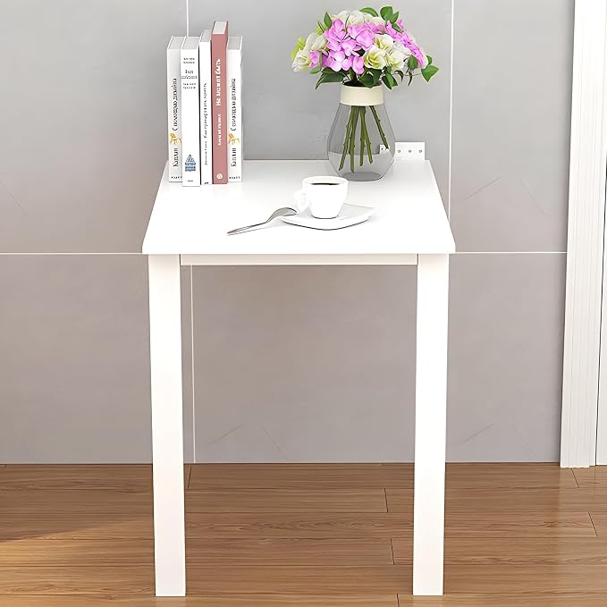 Wall Mounted Folding Table, Flip-up Dining Table Wood Drop-Leaf Desk - Image 2