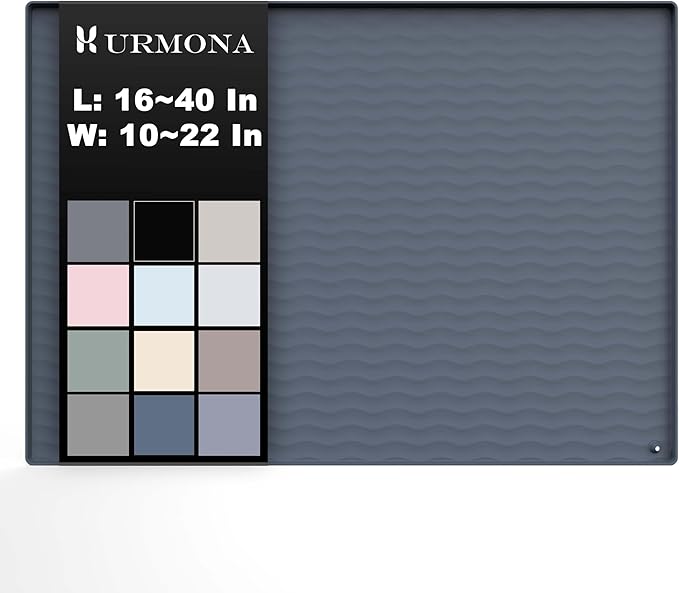 URMONA 34'' x 19'' Waterproof Silicone Under Sink Mat Cabinet and Counter by URMONA