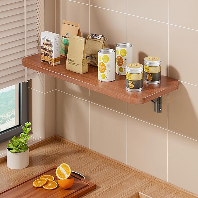 Wall Mounted Folding Table Desk Kitchen Dining Table Floating Foldable Table by Unknown