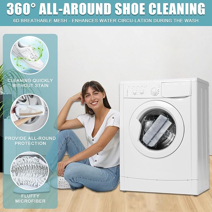 Shoe Washing Machine Bag, 2 Pack – Reusable, Fits All Shoe Types, 360° Deep - Image 7