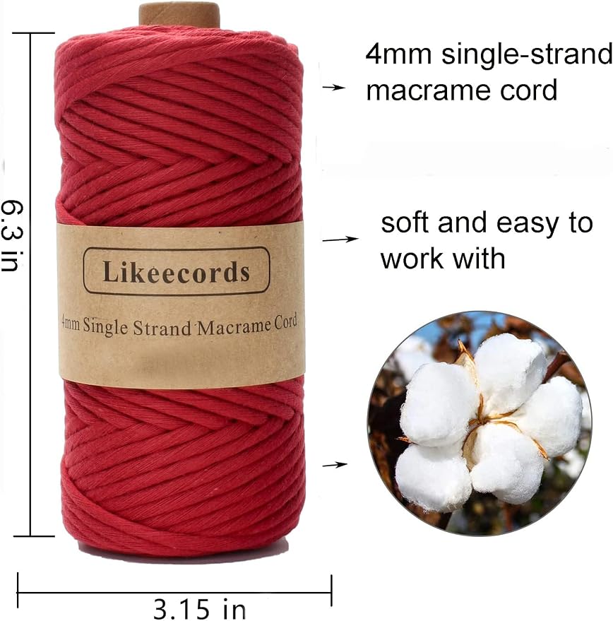 2 Skeins of 4mm X 80m Single Strand Macrame Cord Handmade Decorations Softer - Image 2