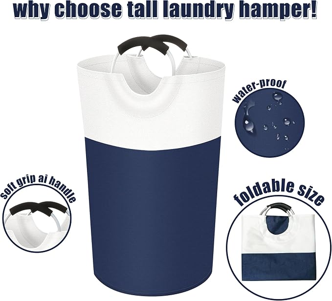Twira 90L Large Laundry Basket, Laundry Hamper Stands Up Well, Laundry Bag - Image 3