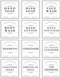 White Waterproof Soap Labels for Plastic/Glass Bottles, Bathroom/Kitchen Hand by TESWEY