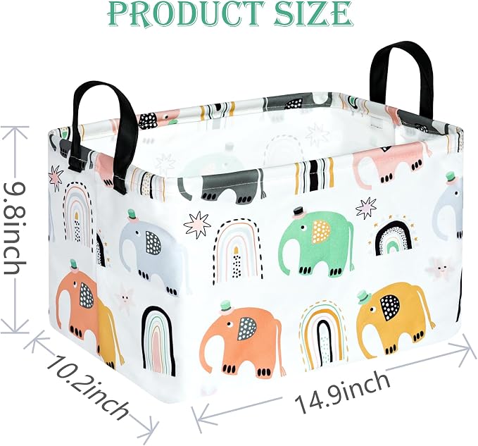 Rectangle Gift Shelf Nursery Storage Basket Laundry Hamper Storage Box and Bins - Image 2