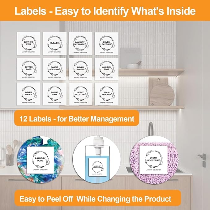 FEXIA 3+2 Pack Laundry Pods Containers and Dryer Sheet Holder - Image 7
