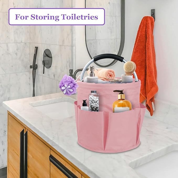 17L Portable Shower Caddy with 6 Side Pockets, Foldable Cleaning Supply Caddy - Image 3