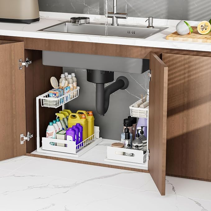 Under Sink Organizers and Storage 2 Tier Slide Out Kitchen Cabinet Organizer - Image 6