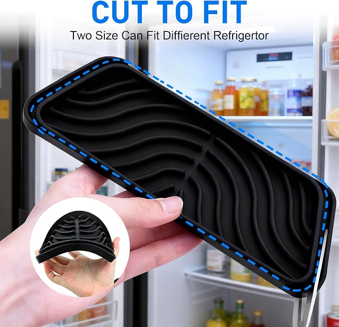 2 Pack Silicone Refrigerator Drip Tray Catcher – Universal Fridge Water and Ice - Image 8