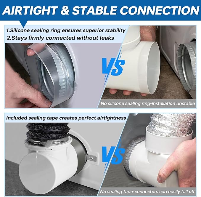 Dryer Vent Connector Kit with 90 Degree Elbow & 6-Layer Flexible Hose, - Image 4