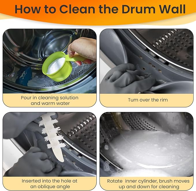Washing Machine Cleaning Brush Kits, Washer Cleaner Tools Accessories 6pc Drum - Image 4