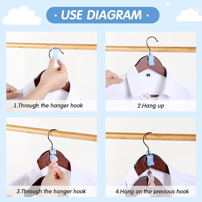 Fumete 300 Pcs Clothes Hanger Connector Hooks Extender Clips Heavy Duty - Image 3