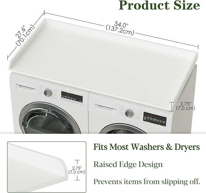 Washer Dryer Countertop, Laundry Room Organization and Storage, 27.6" x 54" - Image 2