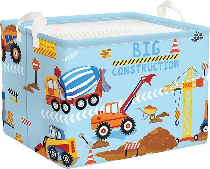 Construction Vehicle Baby Laundry Hamper Collapsible Clothes Kids Storage by HUUMONSS