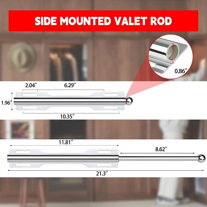 Closet Valet Rod Slide Out, Closet Pull Out Rod - Image 5