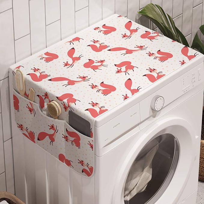 Lunarable Squirrel Washing Machine Organizer, Little Pink Squirrels Under by Lunarable