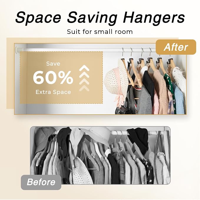 HOUSE DAY Space Saving Hanger Hooks 20 Pack, Heavy Duty Hangers Hook Space Saver - Image 2