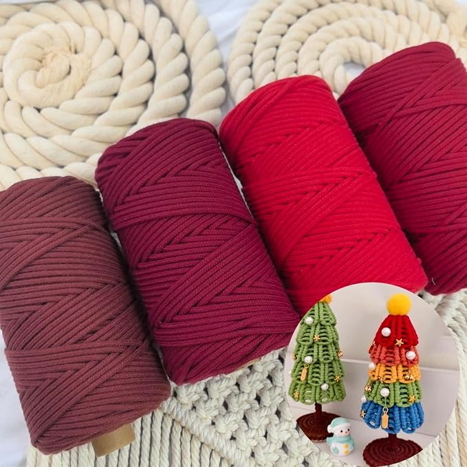 ROPEMATE Red Macrame Cord 3mm x110Yards 100% Natrual Braided Cotton String Rope - Image 3