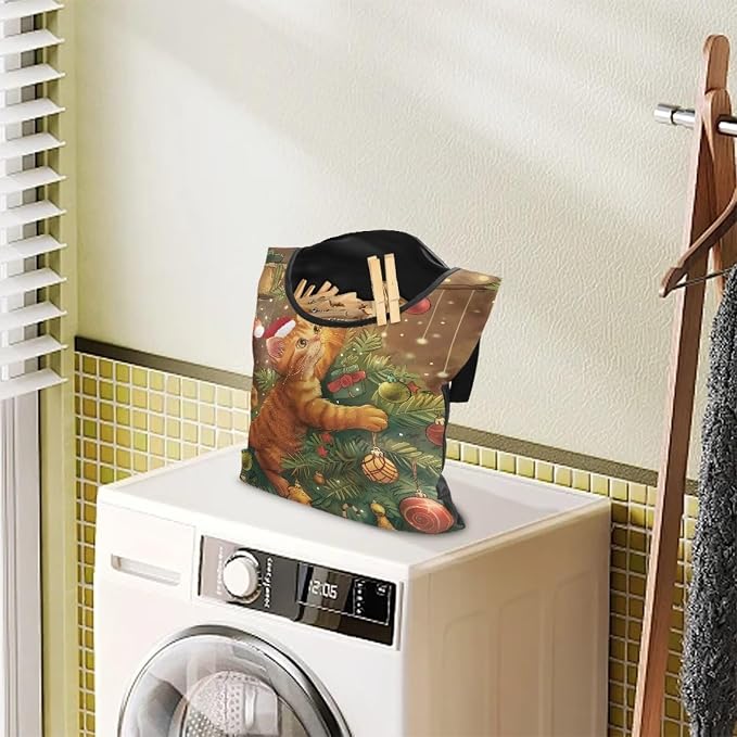 Christmas Cat Clothespin Bag - Image 2