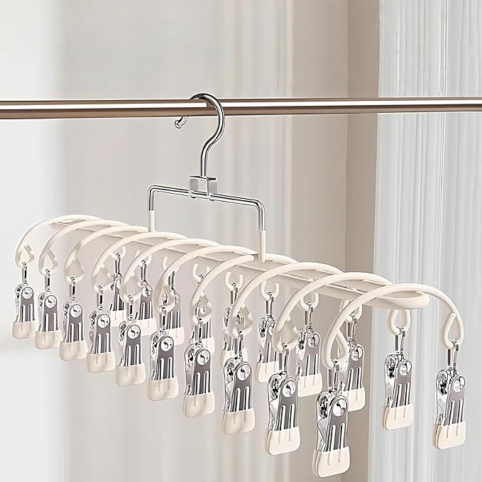 Stainless Steel Sock Clothes Drying Rack 20 Clip Rustproof Laundry Organizers - Image 2