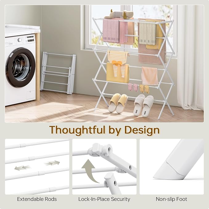 KINGBOARD Clothes Drying Rack, Collapsible Drying Rack Clothing - Image 2