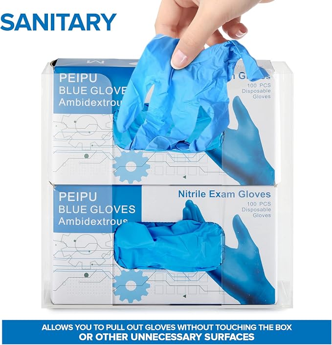Stock Your Home Double Acrylic Gloves Dispenser, Tissue Box Shelf, Glove Holder - Image 4