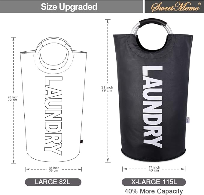 Extra Laundry Basket Large Collapsible Clothes Hamper Bag - Image 3