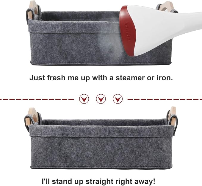 Small Storage Basket Soft Felt Collapsible Baskets Storage Bins - Image 7