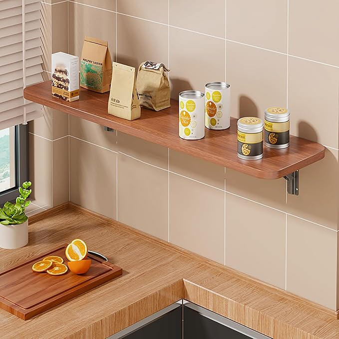 Wall Mounted Folding Table Desk Kitchen Dining Table Floating Foldable Table by Unknown