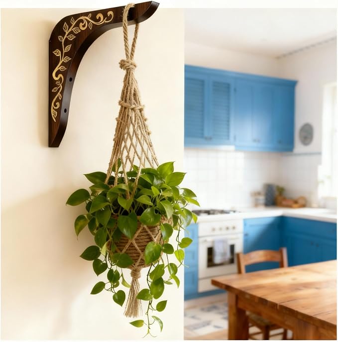 2-Piece Wooden Plant Hanger Bracket - Image 2