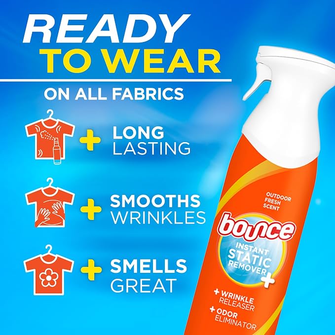 Bounce Anti Static Spray, 3 in 1 Instant Anti Static Spray & Instant Wrinkle - Image 3