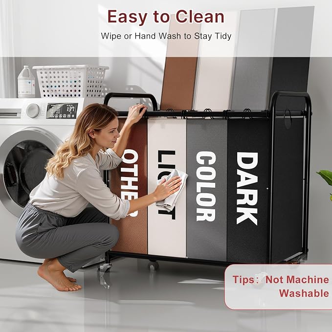 4-Compartment Laundry Cart - Image 7