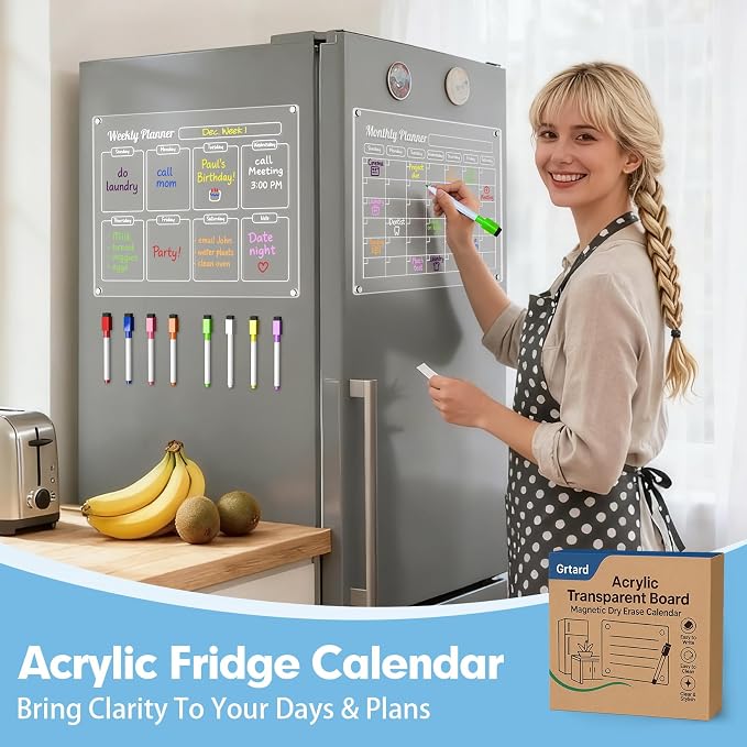 Grtard Acrylic Fridge Calendar Dry Erase Board - Image 2